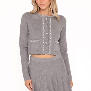 Lumi Pleated Skirt Sweater Set - Grey(S)